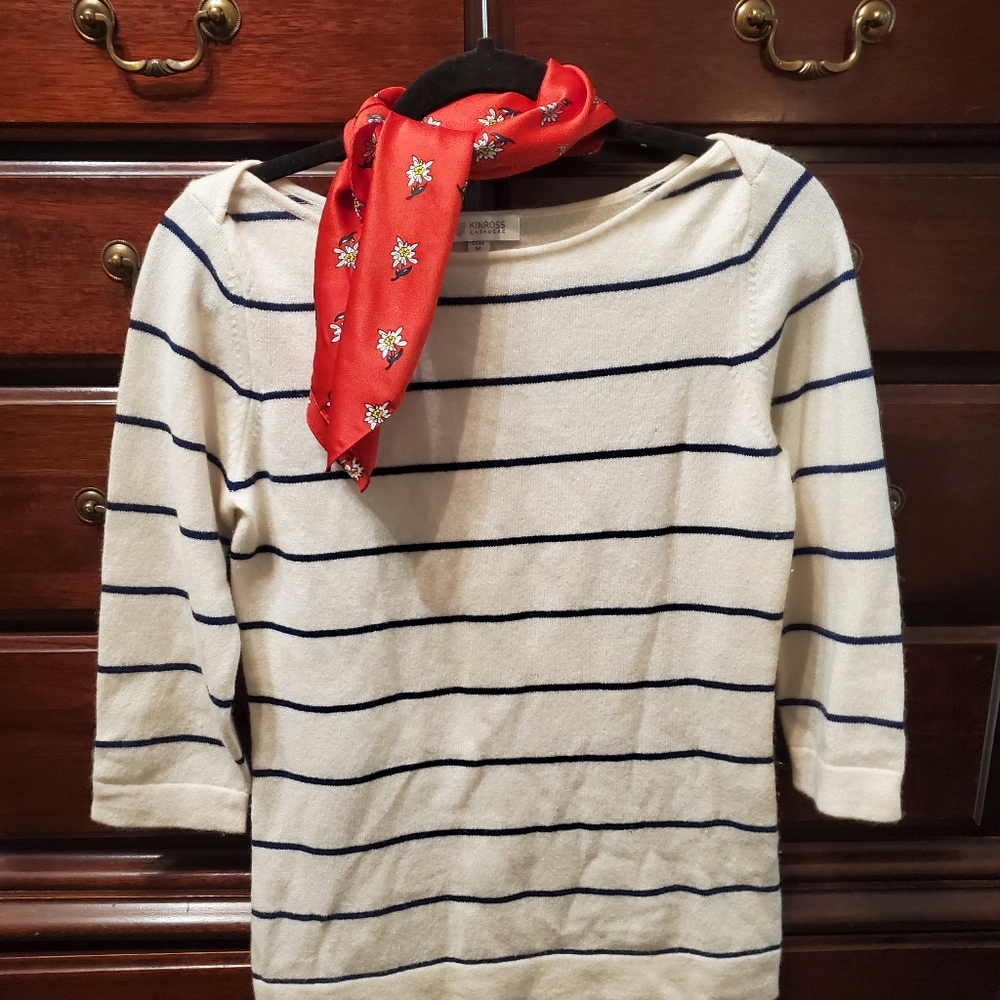 Kinross cashmere boatneck sweater